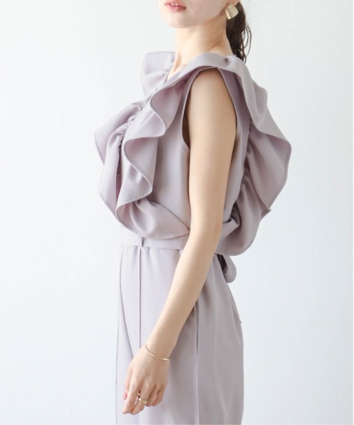 SUGAR BISKET(シュガービスケット)の「フリル袖オールインワン(つなぎ/オールインワン・レディース・ラベンダー/ネイビー/ブラック/ベージュ/ブルー・M/L)」の9枚目の写真