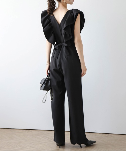 SUGAR BISKET(シュガービスケット)の「フリル袖オールインワン(つなぎ/オールインワン・レディース・ラベンダー/ネイビー/ブラック/ベージュ/ブルー・M/L)」の15枚目の写真