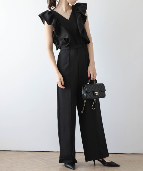 SUGAR BISKET(シュガービスケット)の「フリル袖オールインワン(つなぎ/オールインワン・レディース・ラベンダー/ネイビー/ブラック/ベージュ/ブルー・M/L)」の16枚目の写真