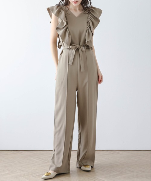 SUGAR BISKET(シュガービスケット)の「フリル袖オールインワン(つなぎ/オールインワン・レディース・ラベンダー/ネイビー/ブラック/ベージュ/ブルー・M/L)」の18枚目の写真