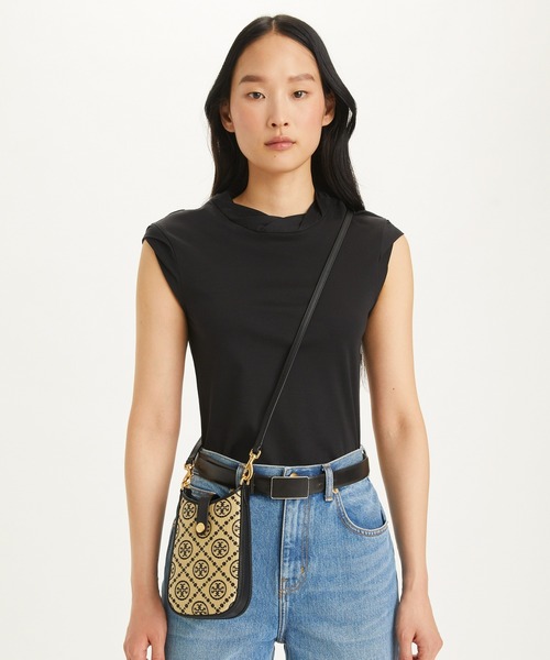 TORY BURCH（トリーバーチ）の「Tモノグラム ラフィア フォンクロス 