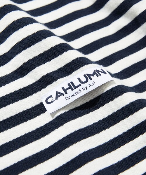 CAHLUMN（カウラム）の「CAHLUMN/カウラム Boat Neck Horizontal Stripe T-Shirt/ボートネック ホライゾン ストライプ Tシャツ（Tシャツ/カットソー・メンズ・ネイビー/ブルー・MEDIUM/LARGE/X-LARGE/XX-LARGE）」の8枚目の写真
