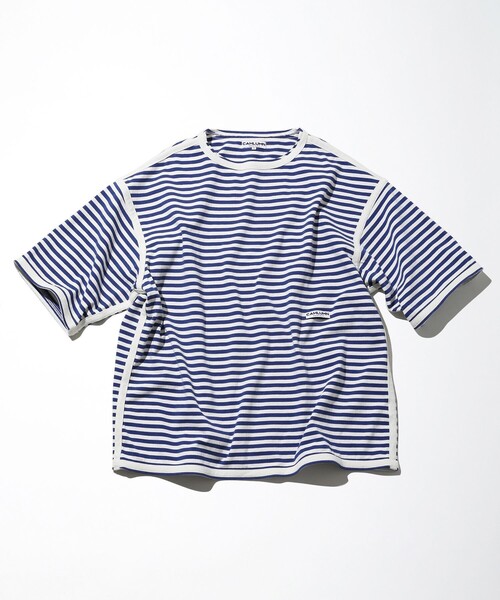 CAHLUMN（カウラム）の「CAHLUMN/カウラム Boat Neck Horizontal Stripe T-Shirt/ボートネック ホライゾン ストライプ Tシャツ（Tシャツ/カットソー・メンズ・ネイビー/ブルー・MEDIUM/LARGE/X-LARGE/XX-LARGE）」の11枚目の写真