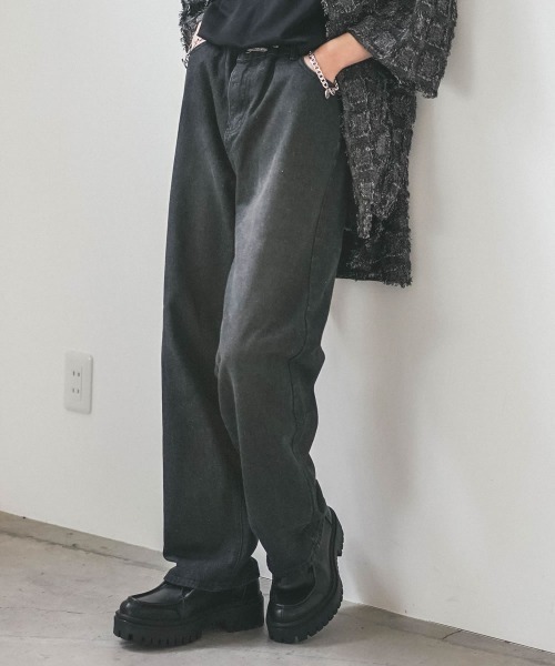 Shoowtime(ショウタイム)の「オーバーダイワイドデニムパンツ(デニムパンツ・メンズ・ブルー系/パープル系/ブラック/ライトブルー/レッド系・SMALL/MEDIUM/LARGE/X-LARGE)」の12枚目の写真