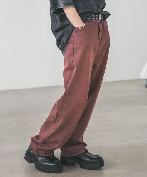 Shoowtime(ショウタイム)の「オーバーダイワイドデニムパンツ(デニムパンツ・メンズ・ブルー系/パープル系/ブラック/ライトブルー/レッド系・SMALL/MEDIUM/LARGE/X-LARGE)」の21枚目の写真