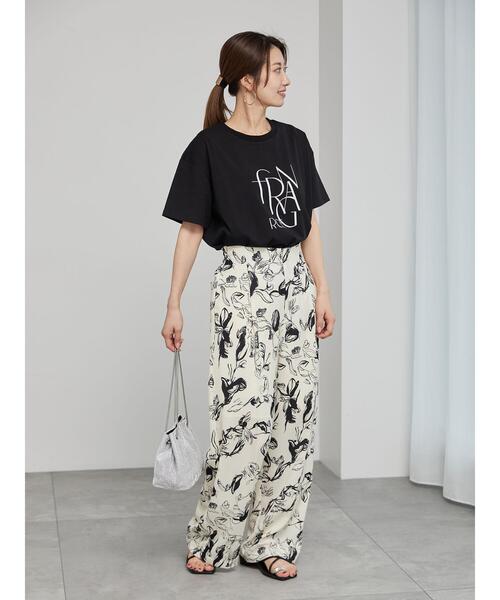 Te chichi(テチチ)の「ラインフラワープリントサテンワイドパンツ(その他パンツ・レディース・ブラウン/オフホワイト・F)」の11枚目の写真