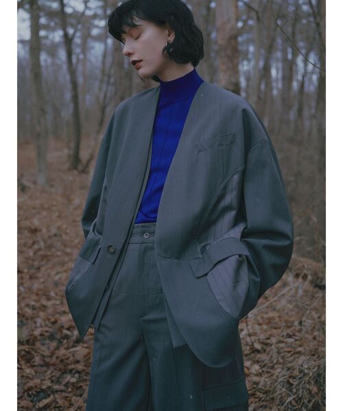 UN3D.（アンスリード）の「CUT OUT DETAIL PT / カットアウトディテールパンツ（その他パンツ・レディース・グレー/ブラック・36/38）」の7枚目の写真