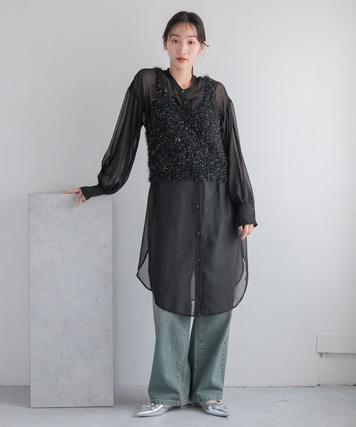 セール】シアーシャツワンピース 130972（シャツワンピース）｜LOWRYS