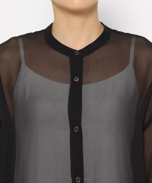 【シン商品】 セール】シアーシャツワンピース 130972（シャツワンピース