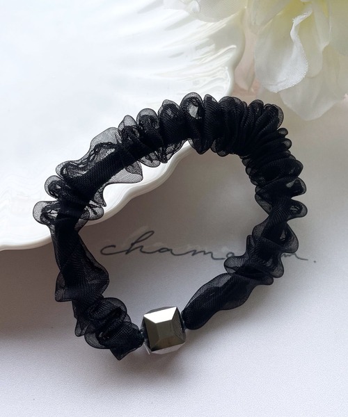 黒のフリルヘアゴム 懐かしかっ