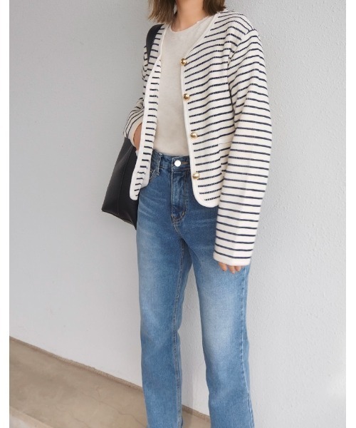 no collar border jacket