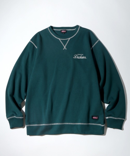 Dickies（ディッキーズ）の「【GENUINE DICKIES/ジェニュインディッキーズ】 ロゴプリント 配色ステッチ クルーネック 長袖 スウェット トレーナー（スウェット・メンズ・スミクロ/ネイビー/グリーン/アッシュグレー・XL/M/L）」の8枚目の写真