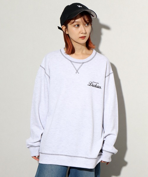 Dickies（ディッキーズ）の「【GENUINE DICKIES/ジェニュインディッキーズ】 ロゴプリント 配色ステッチ クルーネック 長袖 スウェット トレーナー（スウェット・メンズ・スミクロ/ネイビー/グリーン/アッシュグレー・XL/M/L）」の21枚目の写真