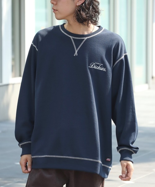 Dickies（ディッキーズ）の「【GENUINE DICKIES/ジェニュインディッキーズ】 ロゴプリント 配色ステッチ クルーネック 長袖 スウェット トレーナー（スウェット・メンズ・スミクロ/ネイビー/グリーン/アッシュグレー・XL/M/L）」の18枚目の写真