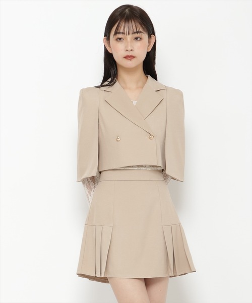 セール】【セットアップ可能】サイドプリーツミニスカート（スカート