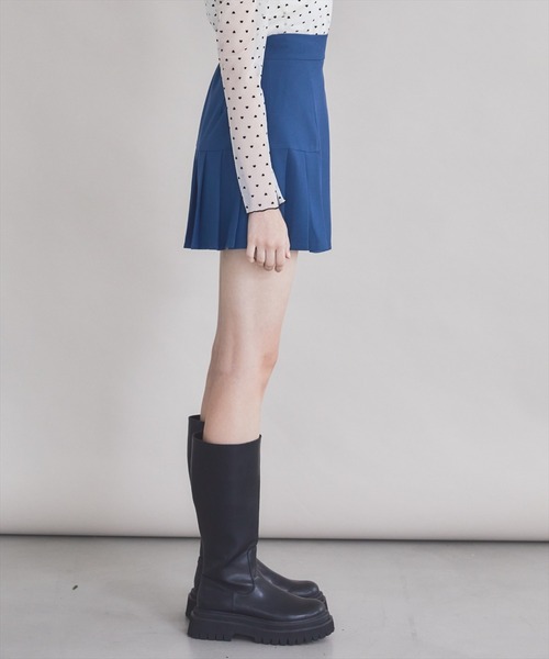 REDYAZEL(レディアゼル)の「【セットアップ可能】サイドプリーツミニスカート(スカート・レディース・ベージュ/サックスブルー/グレー・MEDIUM/SMALL)」の14枚目の写真