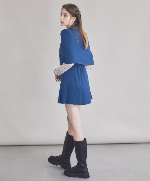 REDYAZEL(レディアゼル)の「【セットアップ可能】サイドプリーツミニスカート(スカート・レディース・ベージュ/サックスブルー/グレー・MEDIUM/SMALL)」の11枚目の写真