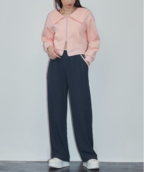 MOCOA'S(モコアズ)の「ラインスラックスパンツ(スラックス・レディース・ブラック/ベージュ/ネイビー・SMALL/MEDIUM/LARGE)」の9枚目の写真