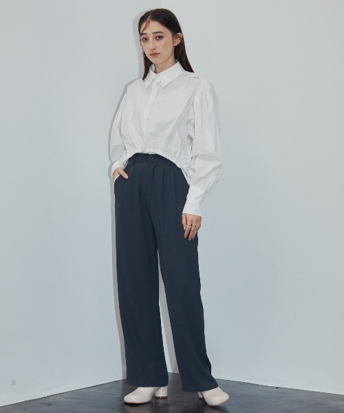 MOCOA'S(モコアズ)の「ラインスラックスパンツ(スラックス・レディース・ブラック/ベージュ/ネイビー・SMALL/MEDIUM/LARGE)」の15枚目の写真