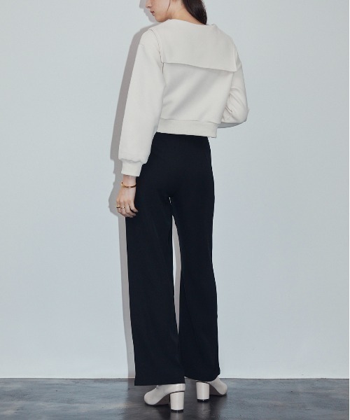 MOCOA'S(モコアズ)の「ラインスラックスパンツ(スラックス・レディース・ブラック/ベージュ/ネイビー・SMALL/MEDIUM/LARGE)」の5枚目の写真