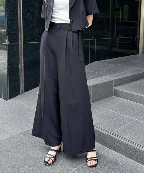 archives（アルシーヴ）の「【選べる！ＳＥＴＵＰシリーズ】サイドベルトワイドパンツ’（その他パンツ・レディース・ブラウン/グレー/ブラック/アイボリー・MEDIUM）」の3枚目の写真