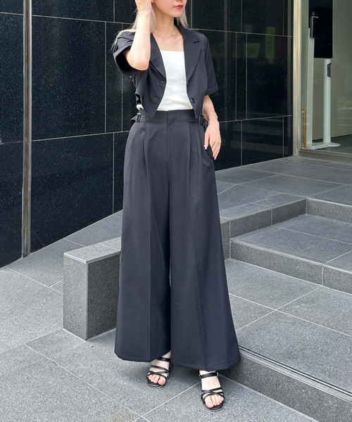 archives（アルシーヴ）の「【選べる！ＳＥＴＵＰシリーズ】サイドベルトワイドパンツ’（その他パンツ・レディース・ブラウン/グレー/ブラック/アイボリー・MEDIUM）」の10枚目の写真