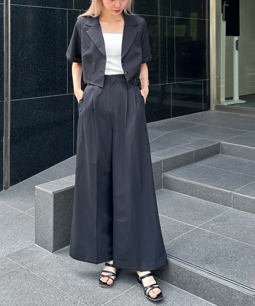 archives（アルシーヴ）の「【選べる！ＳＥＴＵＰシリーズ】サイドベルトワイドパンツ’（その他パンツ・レディース・ブラウン/グレー/ブラック/アイボリー・MEDIUM）」の7枚目の写真