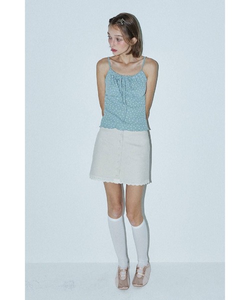 DEARSTALKER（ディアストーカー）の「DEARSTALKER／VIVIフラワーキャミ（キャミソール・レディース・セージグリーン/チャコール/ピンク・FREE）」の18枚目の写真