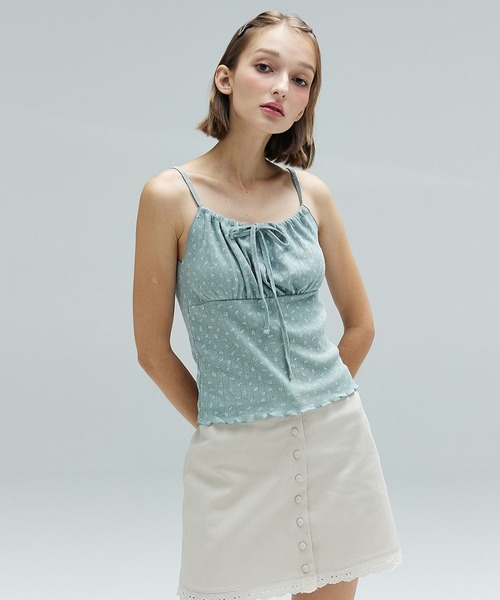 DEARSTALKER（ディアストーカー）の「DEARSTALKER／VIVIフラワーキャミ（キャミソール・レディース・セージグリーン/チャコール/ピンク・FREE）」の13枚目の写真