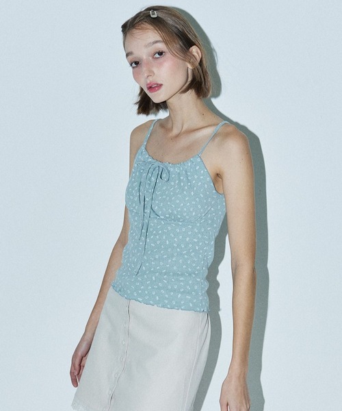 DEARSTALKER（ディアストーカー）の「DEARSTALKER／VIVIフラワーキャミ（キャミソール・レディース・セージグリーン/チャコール/ピンク・FREE）」の12枚目の写真