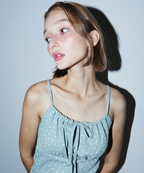 DEARSTALKER（ディアストーカー）の「DEARSTALKER／VIVIフラワーキャミ（キャミソール・レディース・セージグリーン/チャコール/ピンク・FREE）」の11枚目の写真