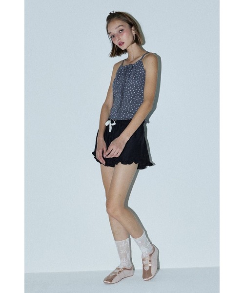 DEARSTALKER（ディアストーカー）の「DEARSTALKER／VIVIフラワーキャミ（キャミソール・レディース・セージグリーン/チャコール/ピンク・FREE）」の6枚目の写真