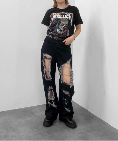 ジバンシイ★レザーコンビデニムパンツ  34 デニム×ブラック★美品 ブラックデニム バイカーデニム メンズ ジーンズ Gパン
