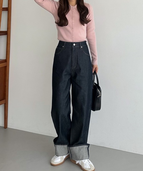 ロールアップハイウエストデニムパンツ 楽天市場】【60％OFFクーポン対象】ロールアップ デニムパンツ
