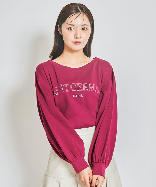 31 Sons de mode(トランテアン ソン ドゥ モード)の「ラメグリッターPARISロゴロンT(Tシャツ/カットソー・レディース・オフホワイト/ワイン/グリーン・フリー)」の3枚目の写真