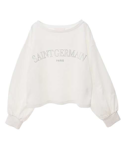 31 Sons de mode(トランテアン ソン ドゥ モード)の「ラメグリッターPARISロゴロンT(Tシャツ/カットソー・レディース・オフホワイト/ワイン/グリーン・フリー)」の5枚目の写真