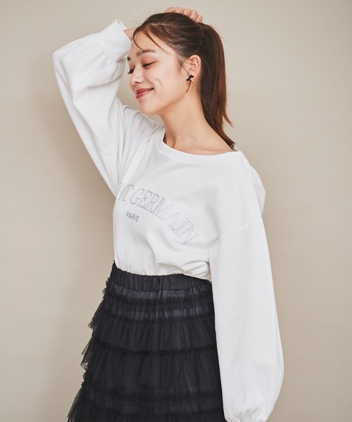 31 Sons de mode(トランテアン ソン ドゥ モード)の「ラメグリッターPARISロゴロンT(Tシャツ/カットソー・レディース・オフホワイト/ワイン/グリーン・フリー)」の12枚目の写真