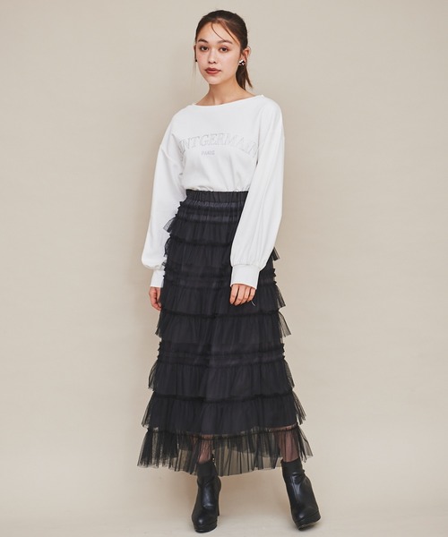 31 Sons de mode(トランテアン ソン ドゥ モード)の「ラメグリッターPARISロゴロンT(Tシャツ/カットソー・レディース・オフホワイト/ワイン/グリーン・フリー)」の14枚目の写真
