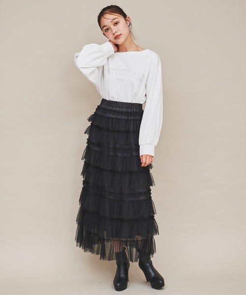 31 Sons de mode(トランテアン ソン ドゥ モード)の「ラメグリッターPARISロゴロンT(Tシャツ/カットソー・レディース・オフホワイト/ワイン/グリーン・フリー)」の15枚目の写真