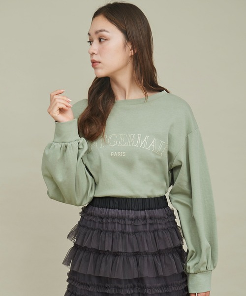 31 Sons de mode(トランテアン ソン ドゥ モード)の「ラメグリッターPARISロゴロンT(Tシャツ/カットソー・レディース・オフホワイト/ワイン/グリーン・フリー)」の16枚目の写真