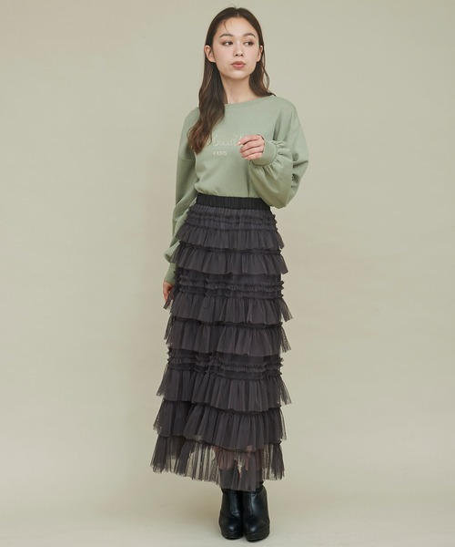 31 Sons de mode(トランテアン ソン ドゥ モード)の「ラメグリッターPARISロゴロンT(Tシャツ/カットソー・レディース・オフホワイト/ワイン/グリーン・フリー)」の19枚目の写真
