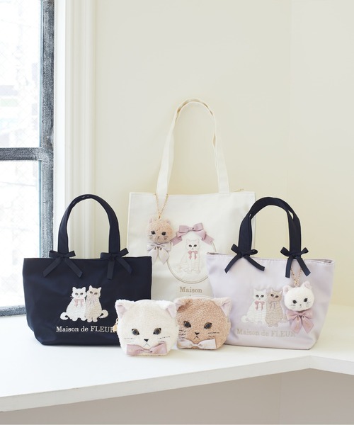 Maison de FLEUR（メゾンドフルール）の「ねこ刺繍トートバッグ