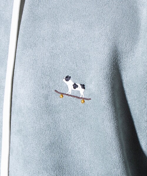 GLOSTER（グロスター）の「【GLOSTER/グロスター】フレンチブルドッグ刺繍 スエードダンボール パーカー フーディ（パーカー・メンズ・サックスブルー/アイボリー/ホワイト系その他/グリーン/チャコールグレー・S/M/L）」の22枚目の写真