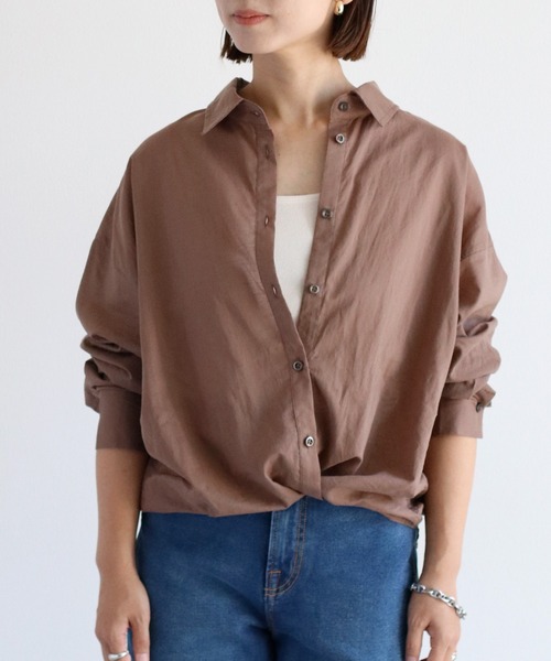 cepo（セポ）の「《2way》80/2 レギュラーシャツ カシュクール（シャツ/ブラウス・レディース・グレー/チャコール/ブラウン・M）」の3枚目の写真