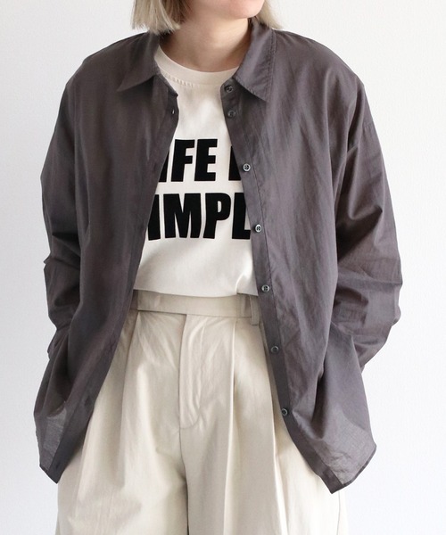 cepo（セポ）の「《2way》80/2 レギュラーシャツ カシュクール（シャツ/ブラウス・レディース・グレー/チャコール/ブラウン・M）」の2枚目の写真