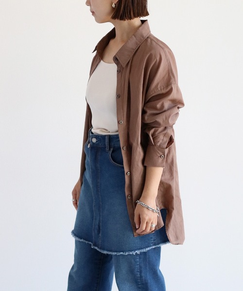 cepo（セポ）の「《2way》80/2 レギュラーシャツ カシュクール（シャツ/ブラウス・レディース・グレー/チャコール/ブラウン・M）」の7枚目の写真