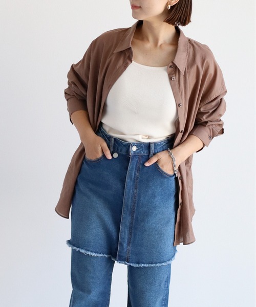 cepo（セポ）の「《2way》80/2 レギュラーシャツ カシュクール（シャツ/ブラウス・レディース・グレー/チャコール/ブラウン・M）」の13枚目の写真