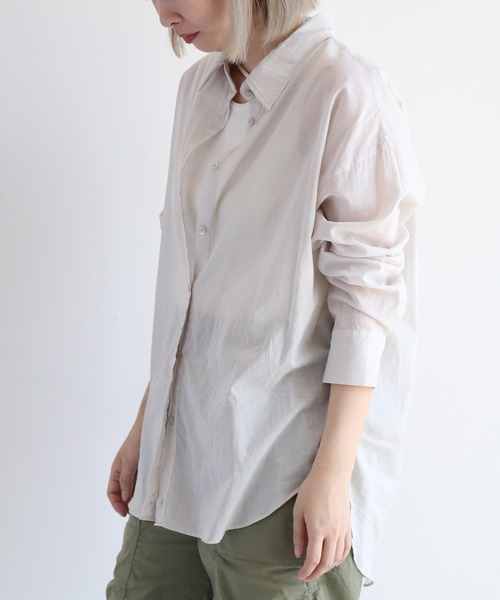 cepo（セポ）の「《2way》80/2 レギュラーシャツ カシュクール（シャツ/ブラウス・レディース・グレー/チャコール/ブラウン・M）」の5枚目の写真