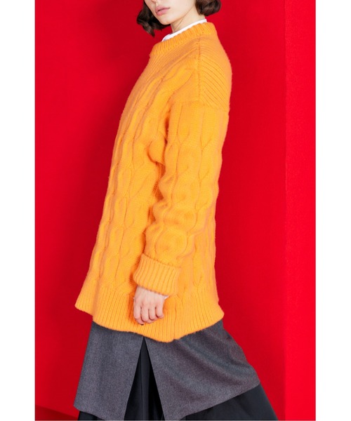 極美品✨️ 38サイズ ENFOLD 赤 長袖 ウール100%ニット ENFOLD（エンフォルド）の「ミルドウール KNITTED TOP（ニット