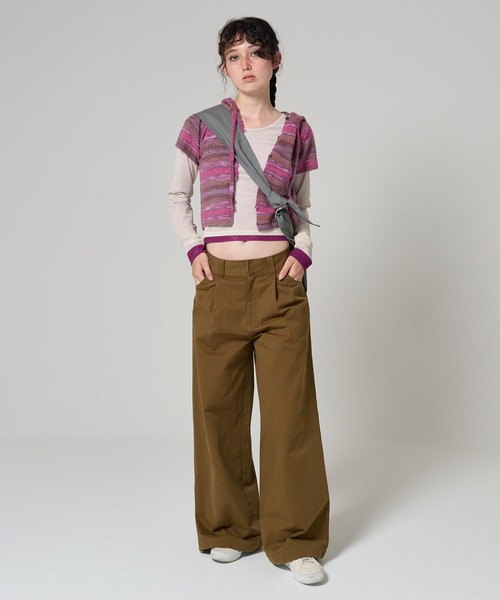 TINA:JOJUN ニットフーディー　(Beige) セール】半袖 ニットフーディー TINA：JOJUN（カーディガン